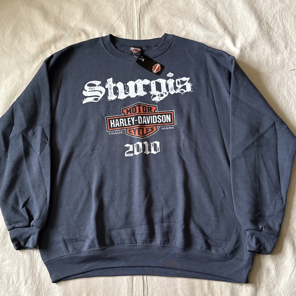 Harley-Davidson Sturgis 2010 70th Anniversary Sweatshirt Gray Eagle Mens XL